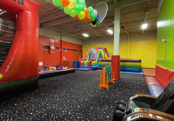 Bounce U Paramus Arena showcasing inflatable and toddler area